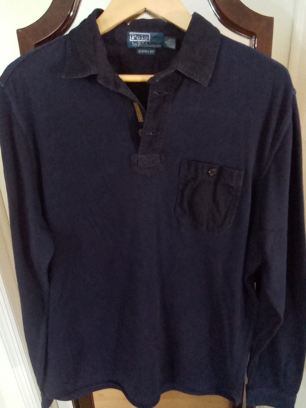 Ralph Lauren Navy Shirt Jacket with Red & Light Blue Flag Patch - Picture 2 of 14